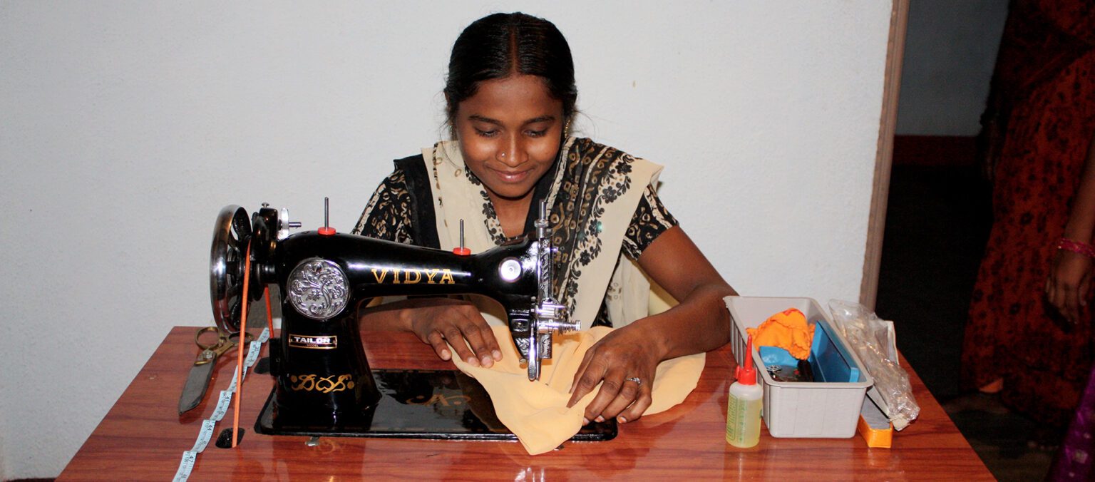 Young Lady Sewing